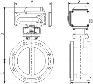 法蘭式電動蝶閥結(jié)構(gòu)